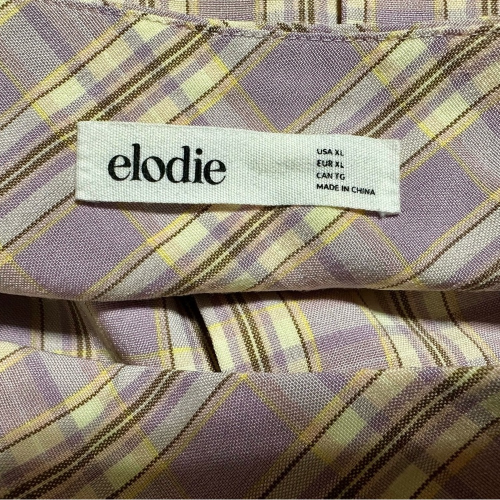 Elodie Plaid Shirt in Purple and Yellow
